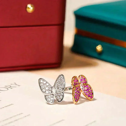 Pomuse TWIN BUTTERFLY DIAMOND RING