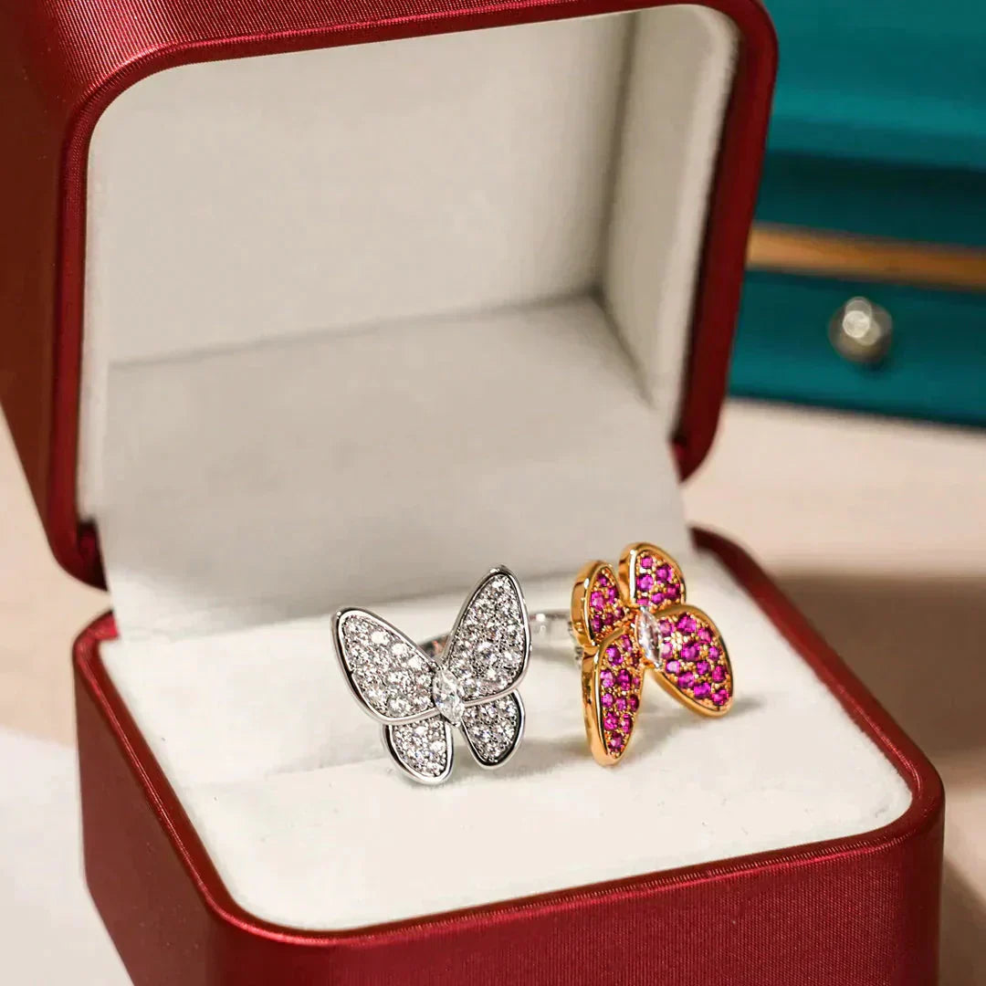 Pomuse TWIN BUTTERFLY DIAMOND RING