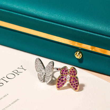 Pomuse TWIN BUTTERFLY DIAMOND RING