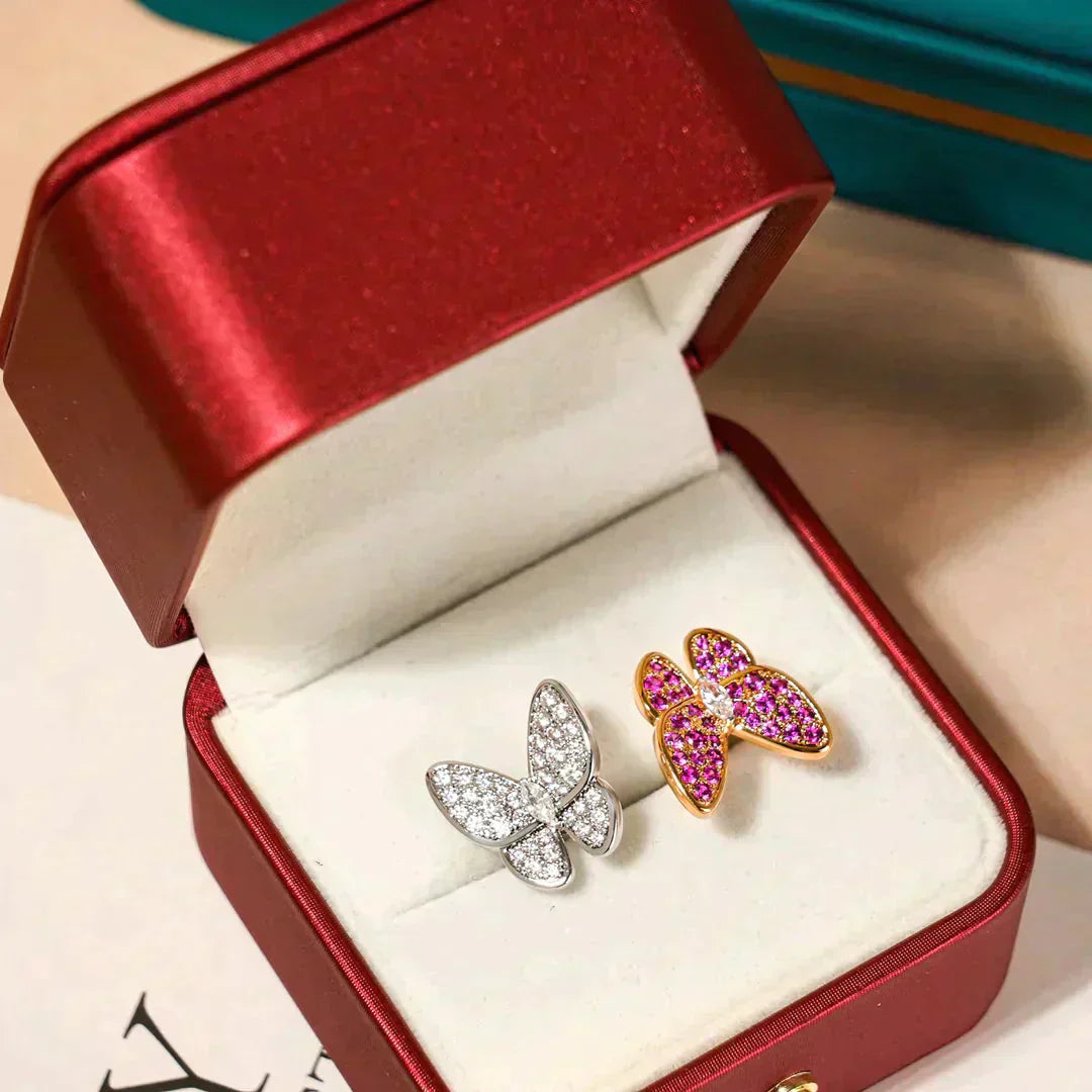Pomuse TWIN BUTTERFLY DIAMOND RING