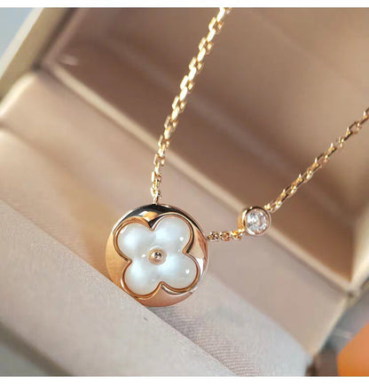 Pomuse SUN MOP GOLD 1 DIAMOND NECKLACE