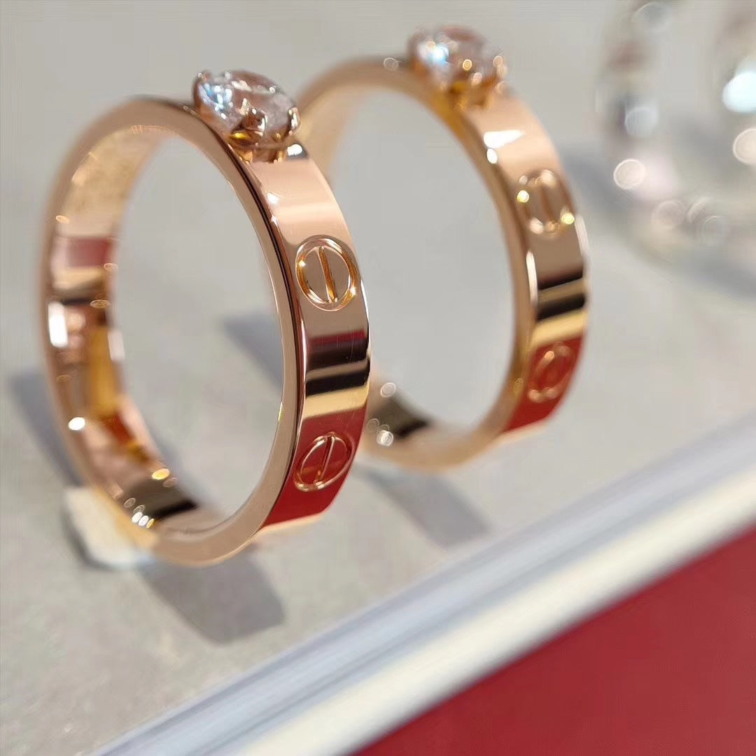Pomuse LOVE RING 3.6MM 1 BIG DIAMOND