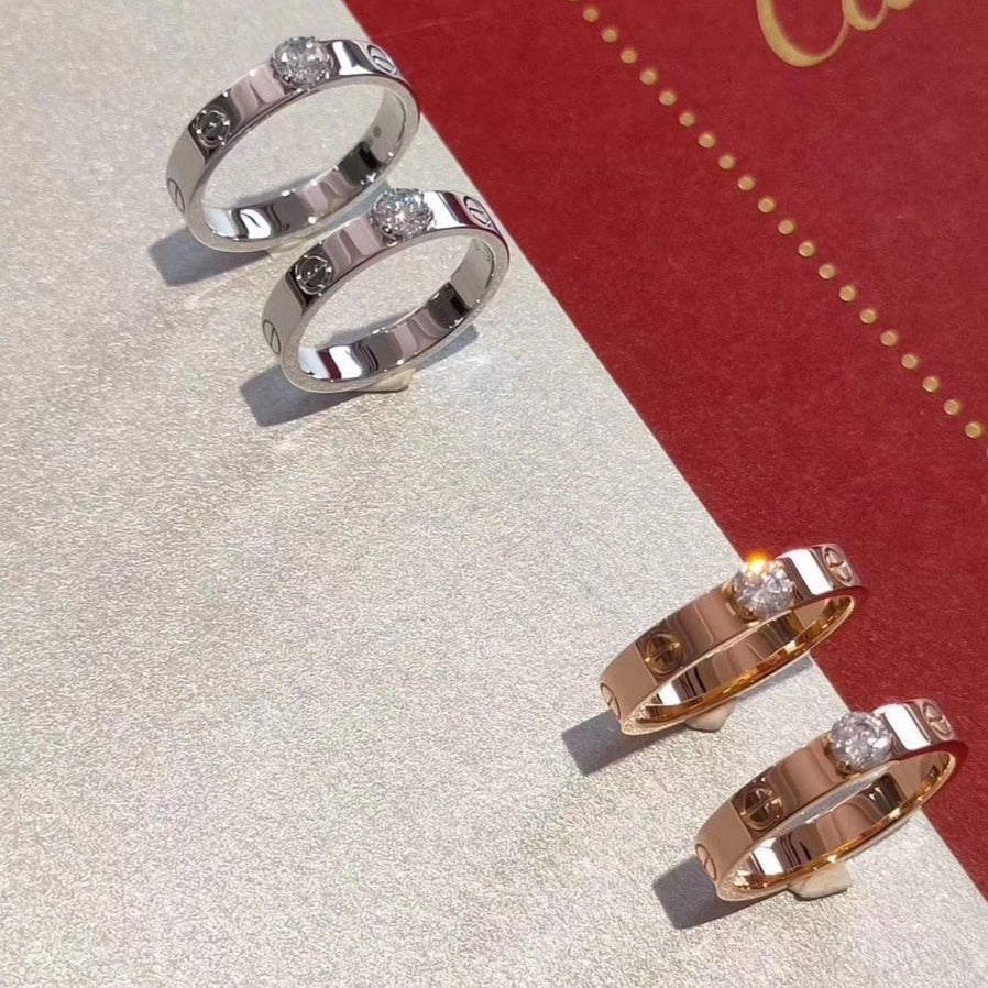 Pomuse LOVE RING 3.6MM 1 BIG DIAMOND