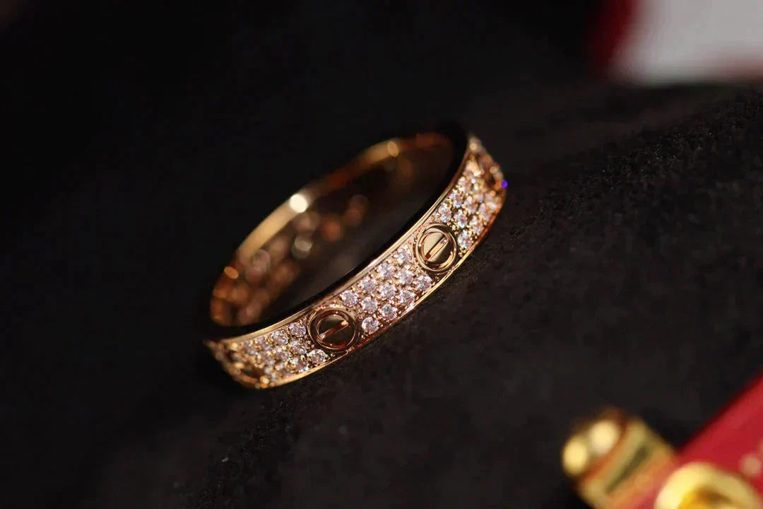 Pomuse LOVE RING 3.6MM DIAMOND PAVED