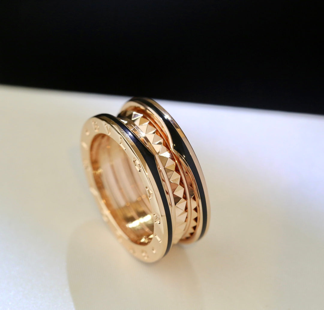 Pomuse ZERO 1 GOLD BLACK CERAMIC RING