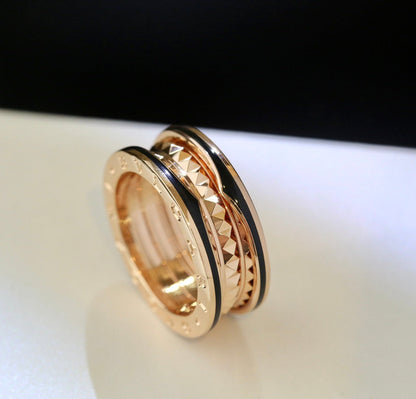 Pomuse ZERO 1 GOLD BLACK CERAMIC RING