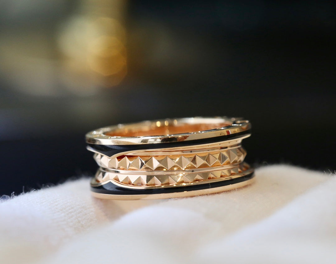 Pomuse ZERO 1 GOLD BLACK CERAMIC RING