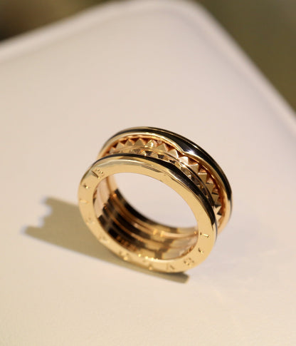 Pomuse ZERO 1 GOLD BLACK CERAMIC RING