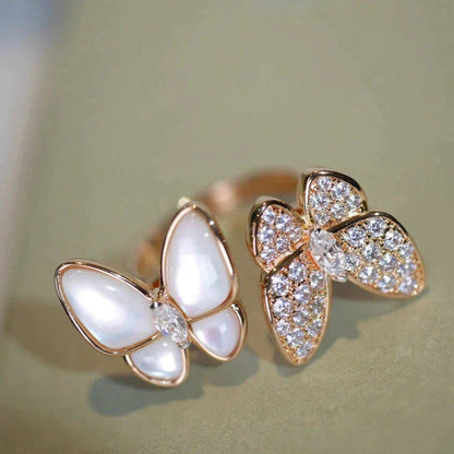 Pomuse TWIN BUTTERFLY DIAMOND MOP RING