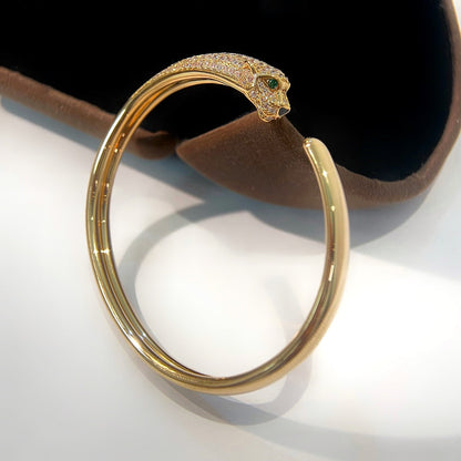 Pomuse PANTHERE GOLD DIAMOND OPEN BRACELET