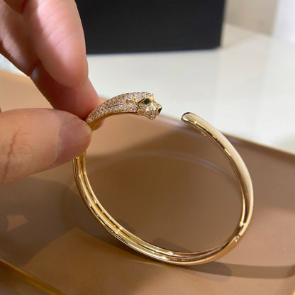 Pomuse PANTHERE GOLD DIAMOND OPEN BRACELET