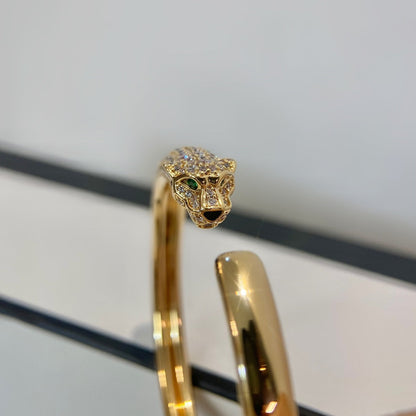 Pomuse PANTHERE GOLD DIAMOND OPEN BRACELET