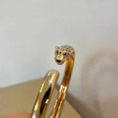 Pomuse PANTHERE GOLD DIAMOND OPEN BRACELET