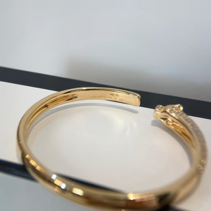 Pomuse PANTHERE GOLD DIAMOND OPEN BRACELET