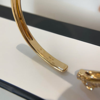 Pomuse PANTHERE GOLD DIAMOND OPEN BRACELET