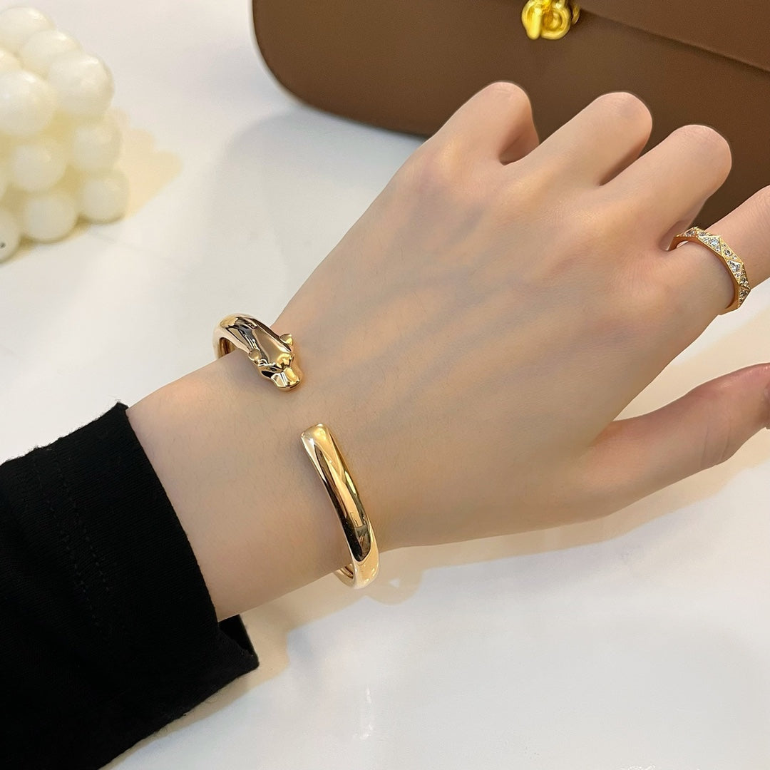 Pomuse PANTHERE GOLD OPEN BRACELET