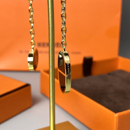 Pomuse CHAINE VERSO BLACK CERAMIC EARRINGS