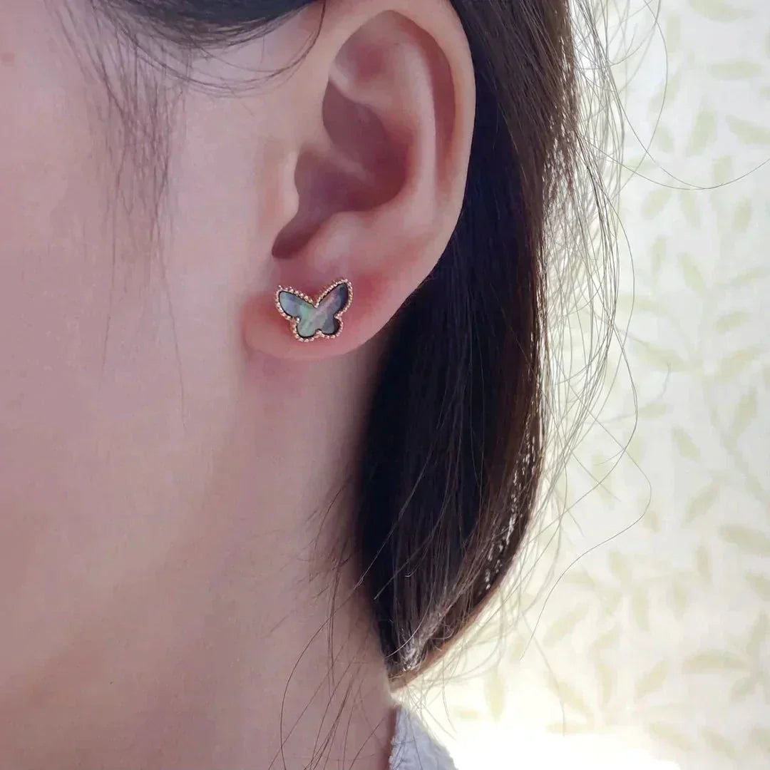 Pomuse BUTTERFLY DARK MOP  EARRINGS