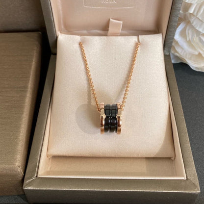 Pomuse ZERO 1 BLACK CERAMIC PINK GOLD NECKLACE