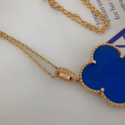 Pomuse CLOVER 25MM NECKLACE TURQUOISE ROSE GOLD