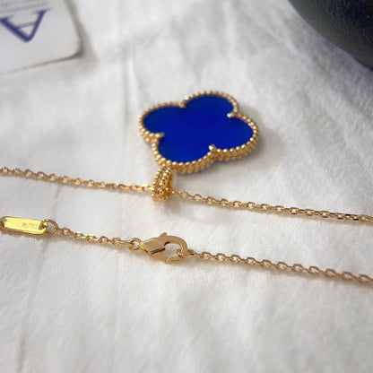 Pomuse CLOVER 25MM NECKLACE TURQUOISE ROSE GOLD