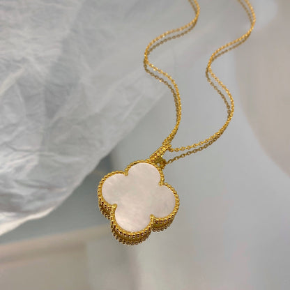 Pomuse CLOVER 25MM MOP LARGE PENDANT NECKLACE