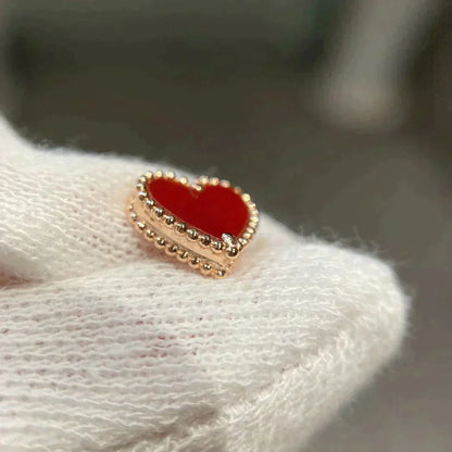 Pomuse HEART CARNELIAN STUD EARRINGS