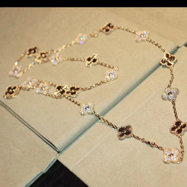Pomuse CLOVER 20 MOTIFS LASER DIAMOND NECKLACE