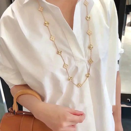 Pomuse CLOVER 20 MOTIFS LASER DIAMOND NECKLACE