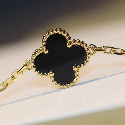 Pomuse CLOVER 20 MOTIFS ONYX NECKLACE