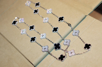 Pomuse CLOVER 20 MOTIFS ONYX DIAMOND SILVER