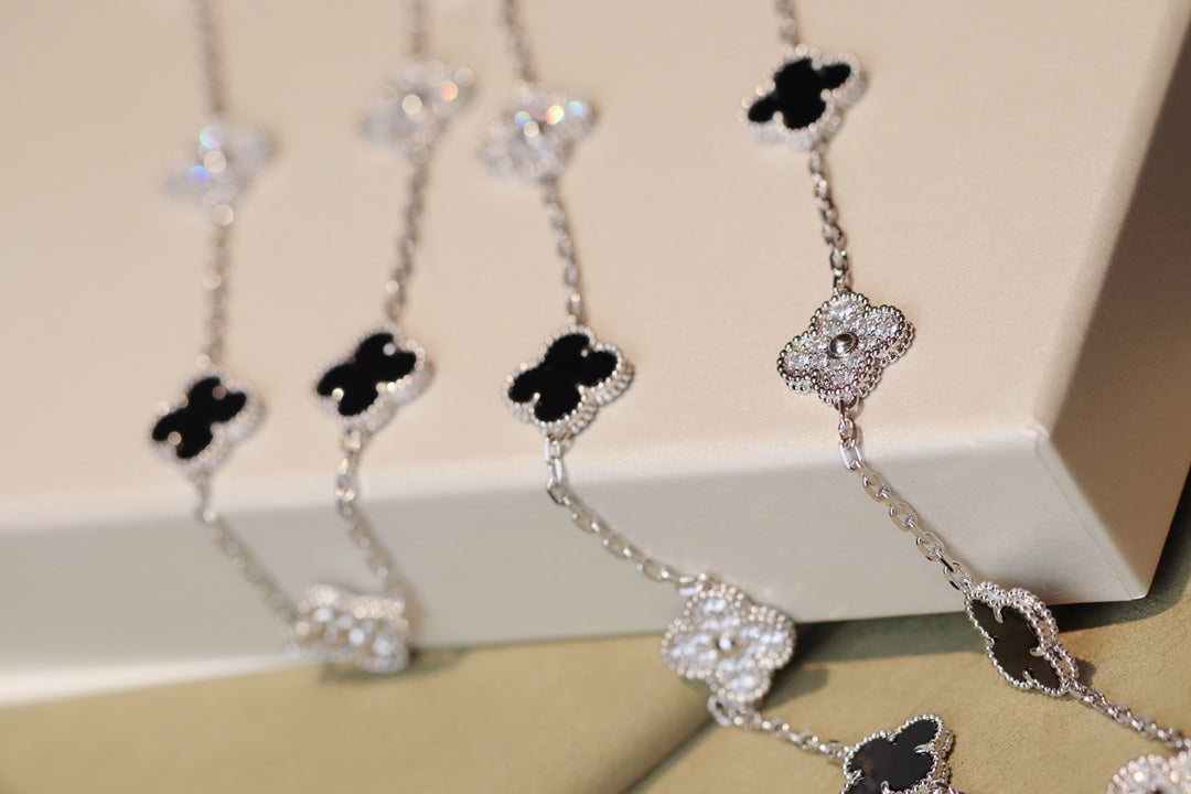 Pomuse CLOVER 20 MOTIFS ONYX DIAMOND SILVER