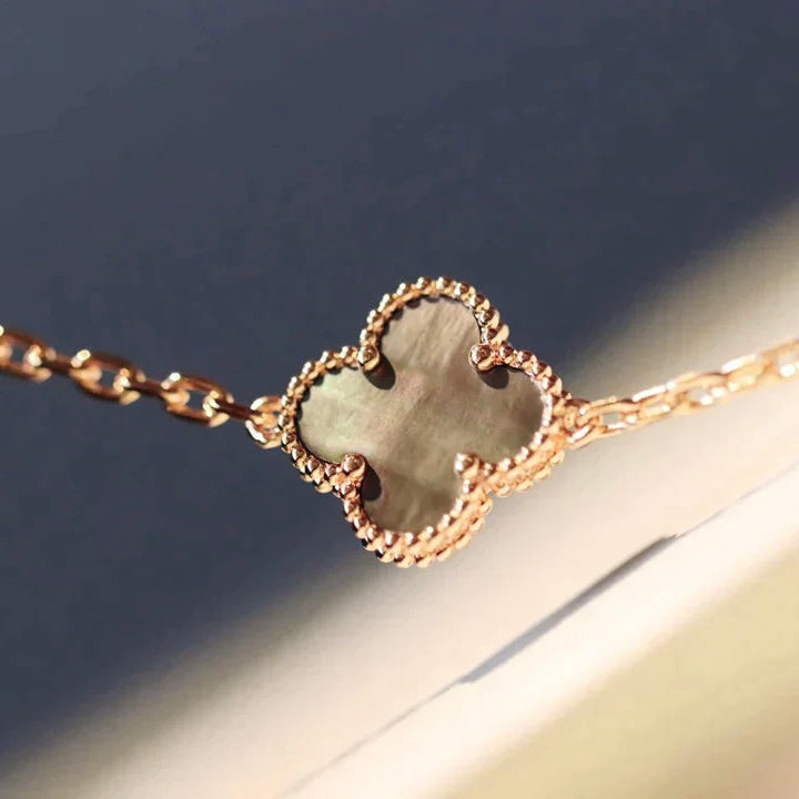 Pomuse CLOVER 20 MOTIFS DARK MOP DIAMOND  NECKLACE