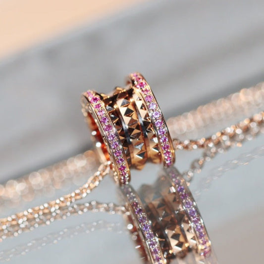 Pomuse ZERO 1 ROCK PINK GOLD PINK DIAMOND NECKLACE