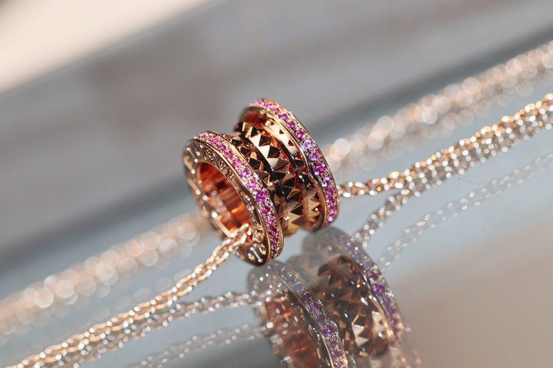 Pomuse ZERO 1 ROCK PINK GOLD PINK DIAMOND NECKLACE