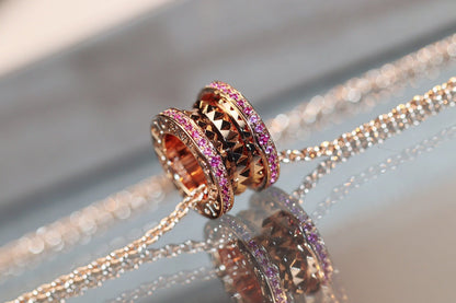 Pomuse ZERO 1 ROCK PINK GOLD PINK DIAMOND NECKLACE