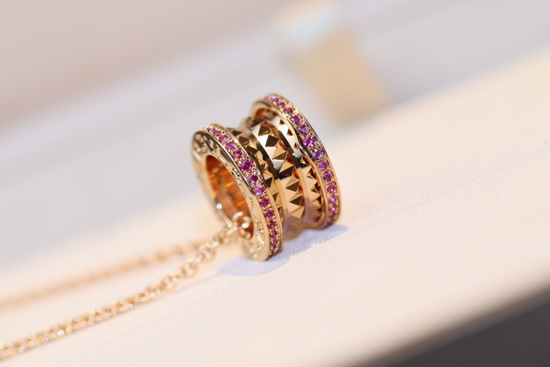 Pomuse ZERO 1 ROCK PINK GOLD PINK DIAMOND NECKLACE
