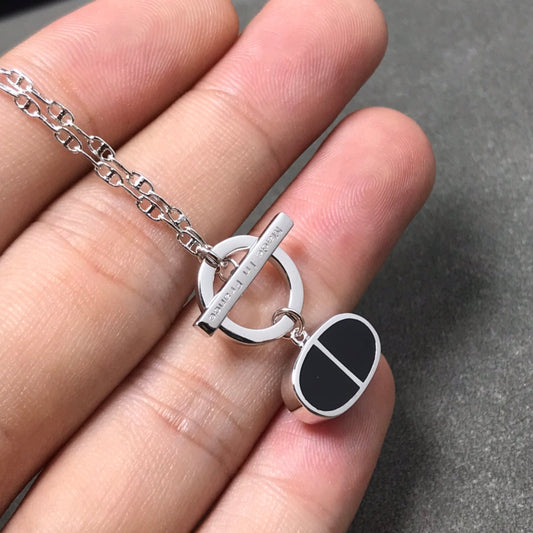 Pomuse CHAINE VERSO BLACK CERAMIC  NECKLACE