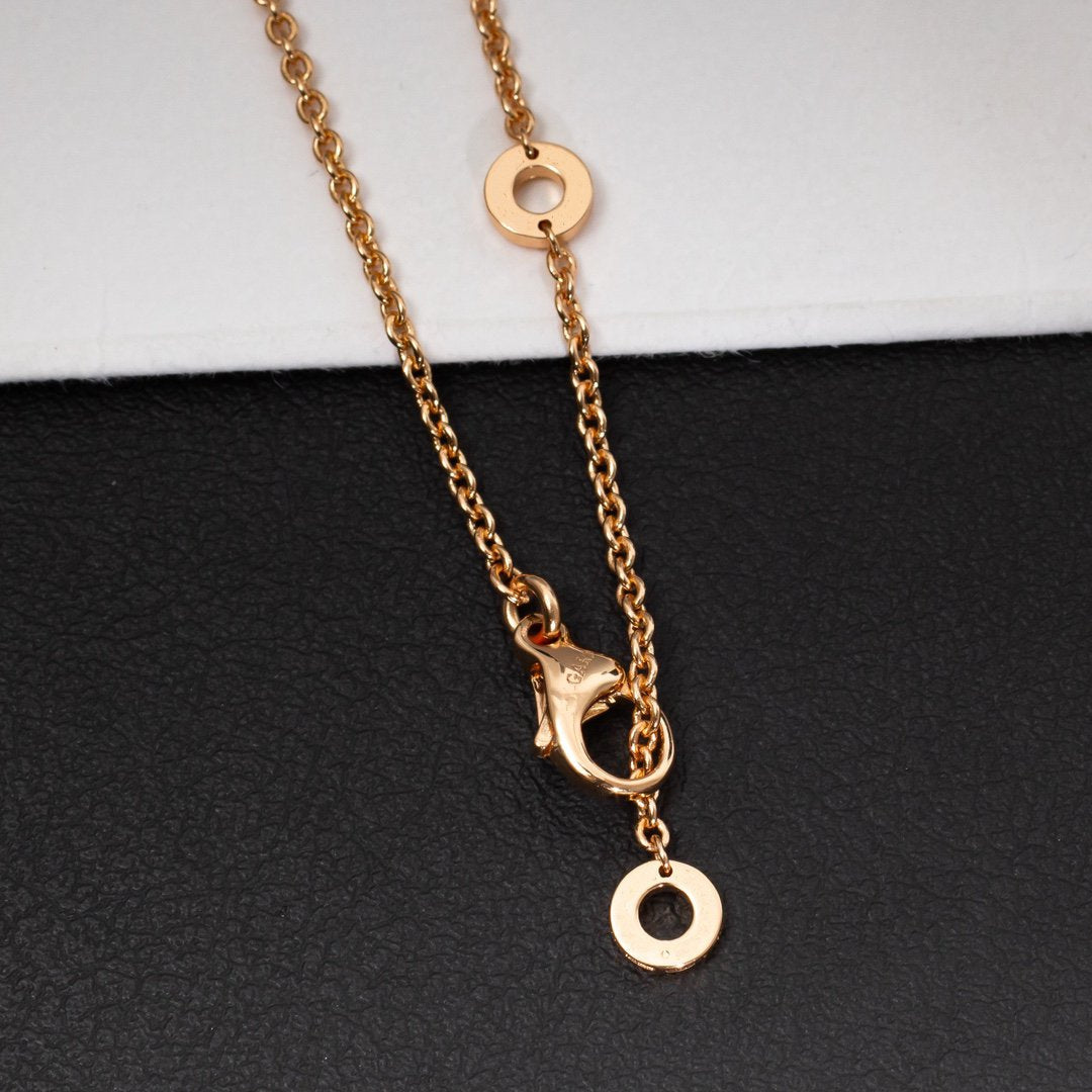 Pomuse ZERO 1 WHITE CERAMIC PINK GOLD DIAMOND NECKLACE