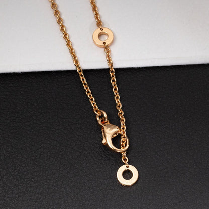 Pomuse ZERO 1 WHITE CERAMIC PINK GOLD DIAMOND NECKLACE