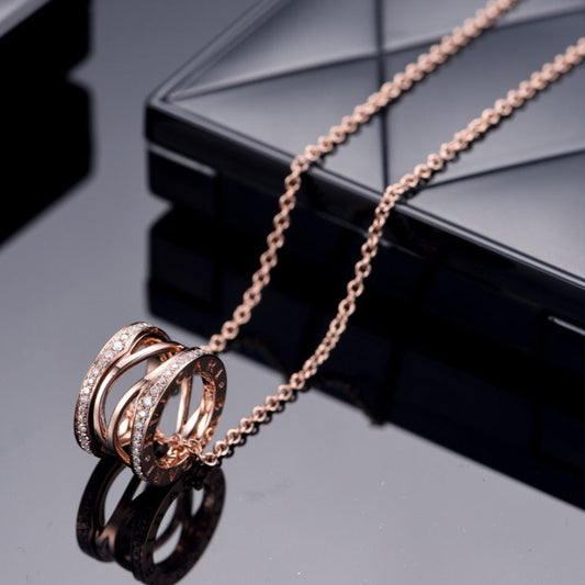 Pomuse ZERO 1 PINK GOLD DIAMOND OPEN NECKLACE
