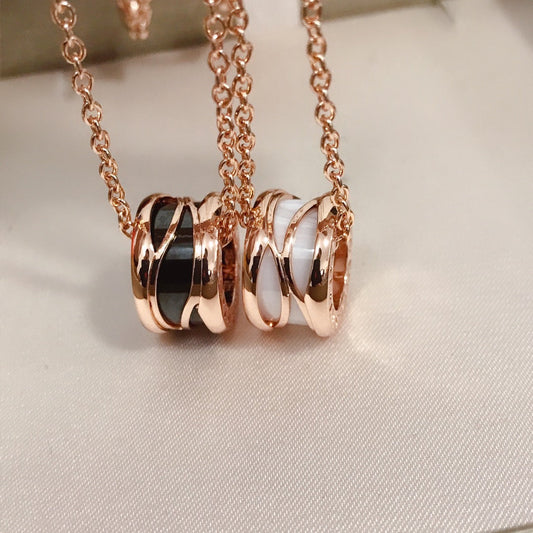 Pomuse ZERO 1 FOUR BAND PINK GOLD CERAMIC NECKLACE