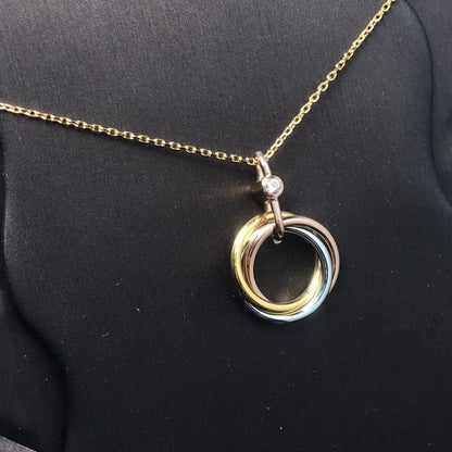 Pomuse TRINITY SILVER GOLD PINK GOLD NECKLACE