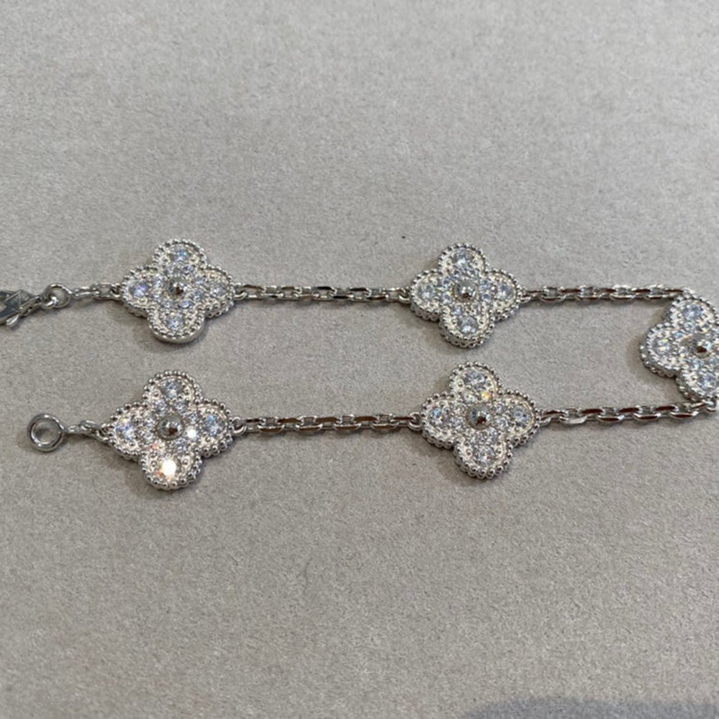 Pomuse CLOVER 5 MOTIFS  DIAMOND BRACELET SILVER
