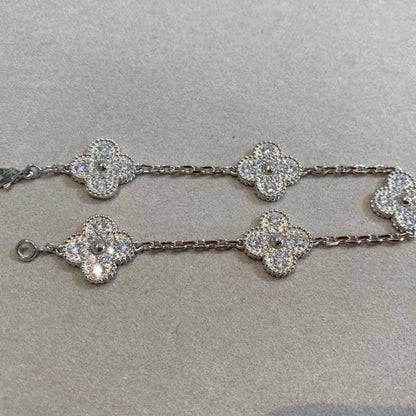 Pomuse CLOVER 5 MOTIFS  DIAMOND BRACELET SILVER