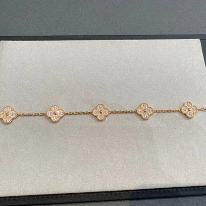 Pomuse CLOVER 5 MOTIFS  FULL DIAMOND BRACELET