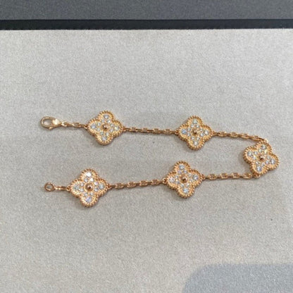 Pomuse CLOVER 5 MOTIFS  FULL DIAMOND BRACELET