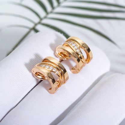 Pomuse ZERO 1 PINK GOLD DIAMONDS EARRINGS