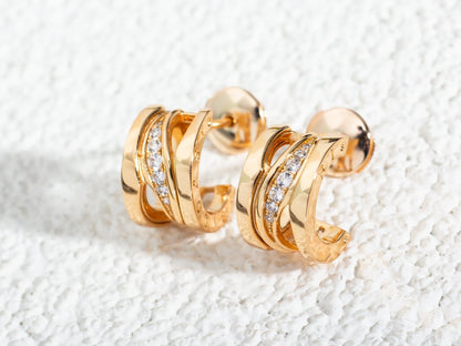 Pomuse ZERO 1 PINK GOLD DIAMONDS EARRINGS