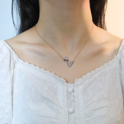 Pomuse VOLT SILVER DIAMOND PEDANT NECKLACE